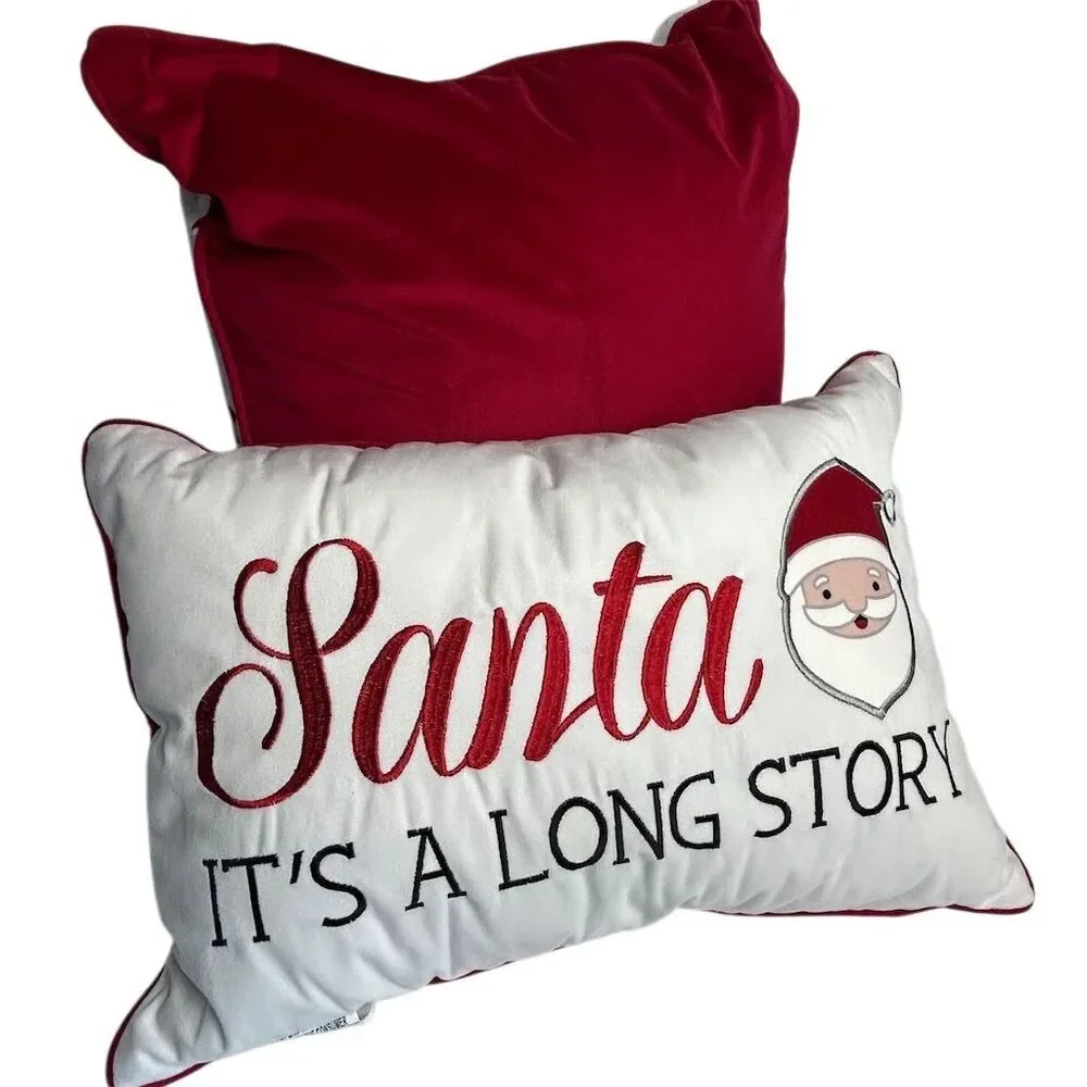 Santa Throw Pillows 19”x19” and 19” x 13” Santa‎ Print Design